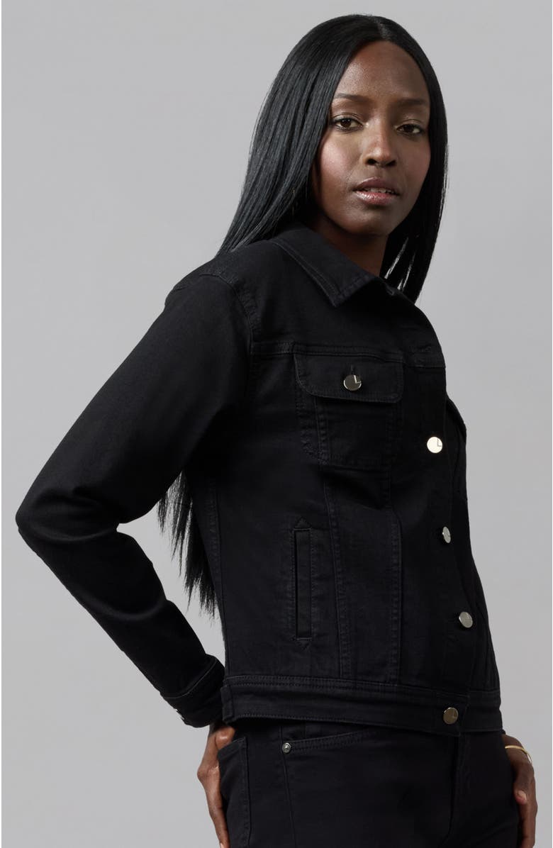 Lola Denim Gabriella Classic Denim Jacket, Alternate, color, Black