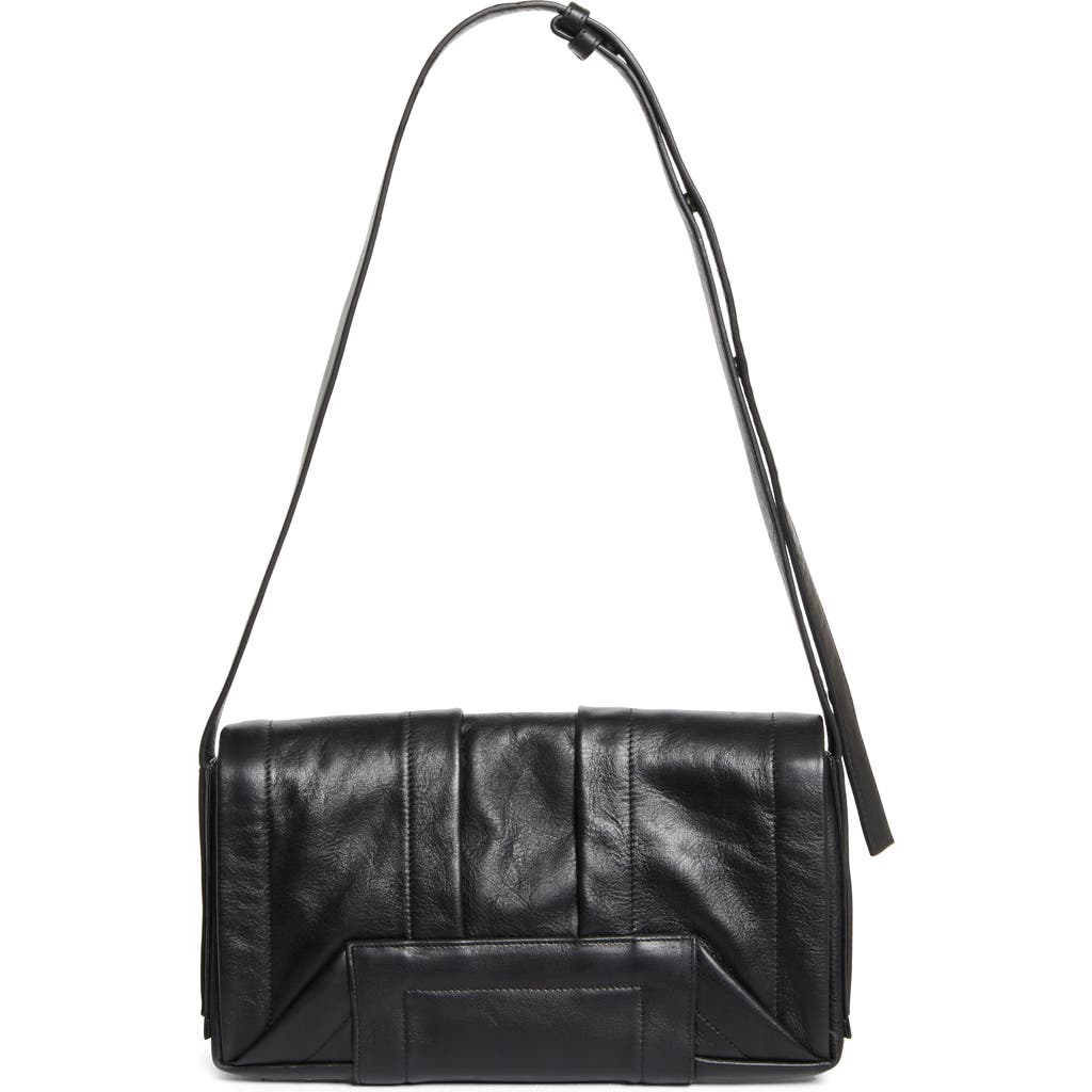 Alexander Wang Medium Pack Flap Leather Crossbody Bag In Black