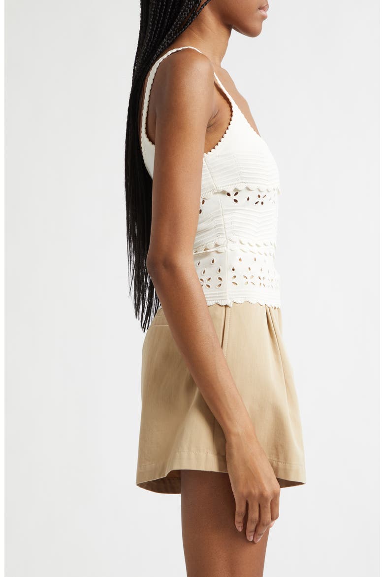 Sea Eyelet Camisole, Alternate, color, COWRIE