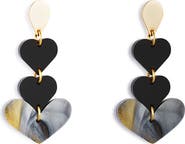 Toolally Heart Drop Earrings - Black
