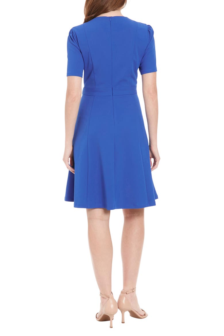 Button Tab Fit & Flare Dress, Alternate, color, OLYMP BLUE