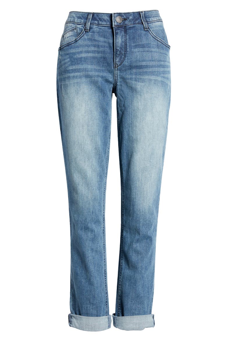 'Ab'Solution Girlfriend Jeans (Nordstrom Exclusive), Alternate, color, BLUE