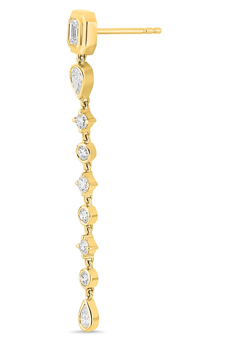 18K Gold Monaco Diamond Linear Drop Earrings (Online Trunk Show), Alternate, color, 18K YELLOW GOLD/ DIAMOND