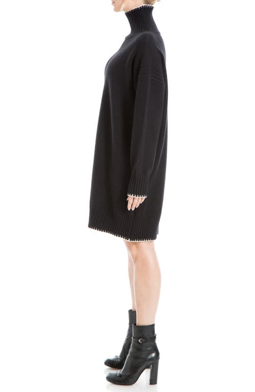 Max Studio Long Sleeve Turtleneck Dress In Black