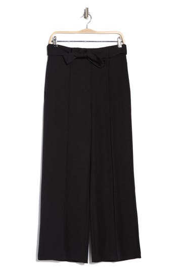 ADRIANNA PAPELL ADRIANNA PAPELL BELTED PINTUCK WIDE LEG PANTS