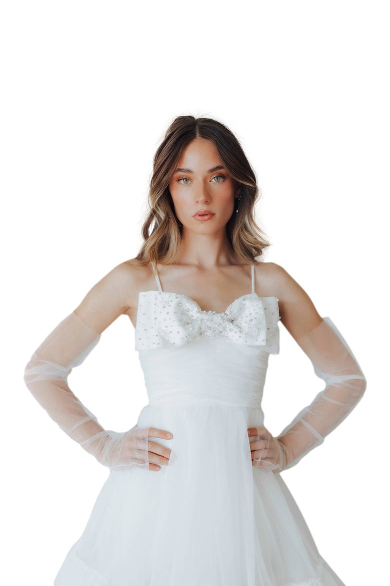 Minimalist Sheer Gloves, Alternate, color, Ivory
