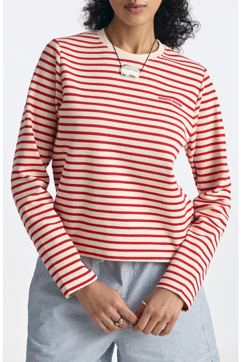 Goji Long Sleeve T-Shirt, Main, color, GOJI BERRY STRIPE