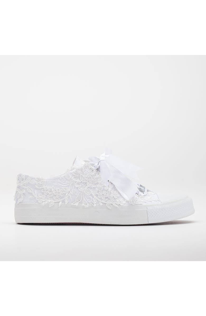 Forever & Always Shoes Belle Lace White Bridal Sneakers, Main, color, White