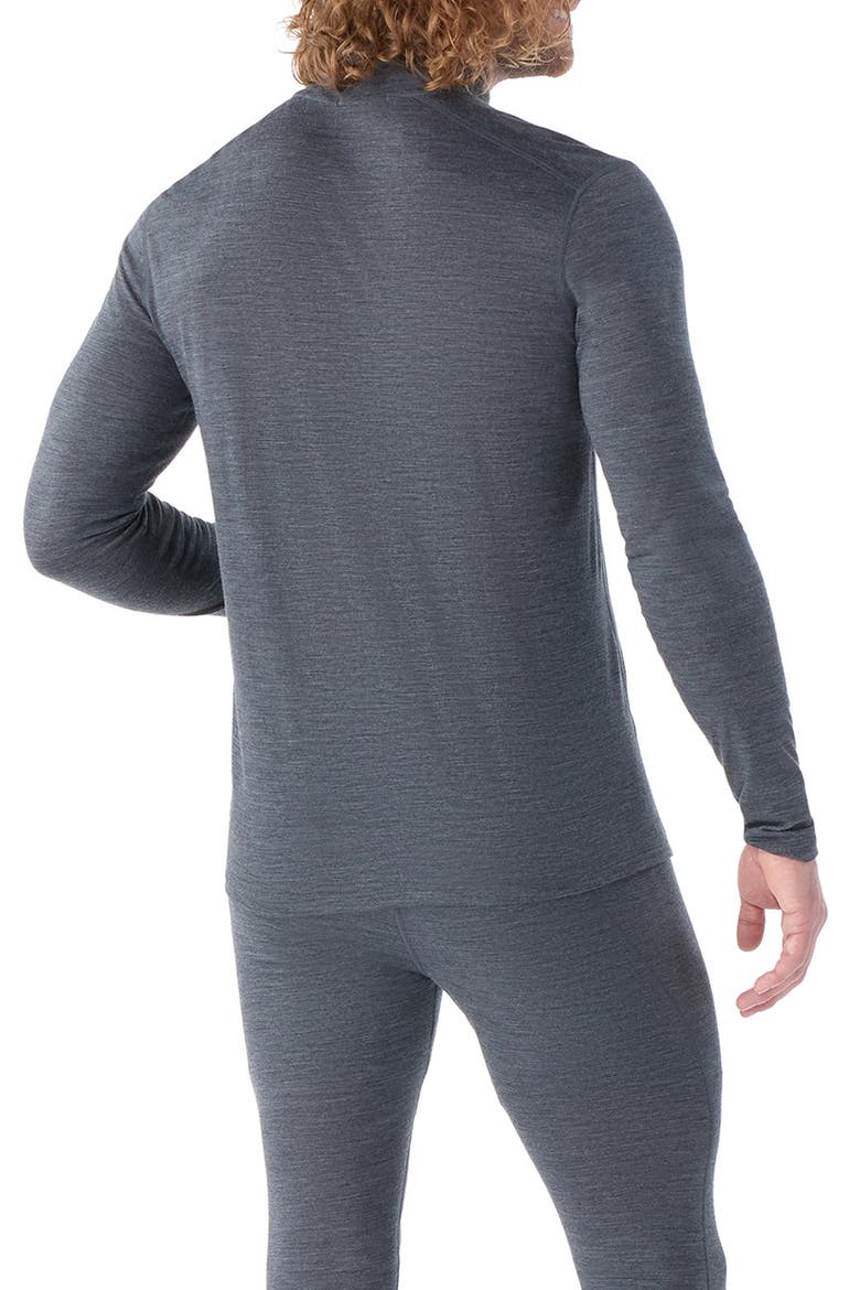 Classic All Season Merino Wool Blend Quarter Zip Base Layer, Alternate, color, IRON HEATHER