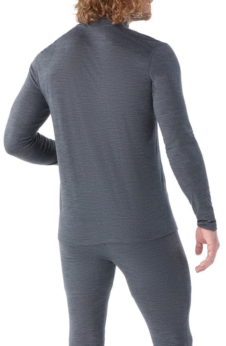 Smartwool Classic All Season Merino Wool Blend Quarter Zip Base Layer, Alternate, color, Iron Heather