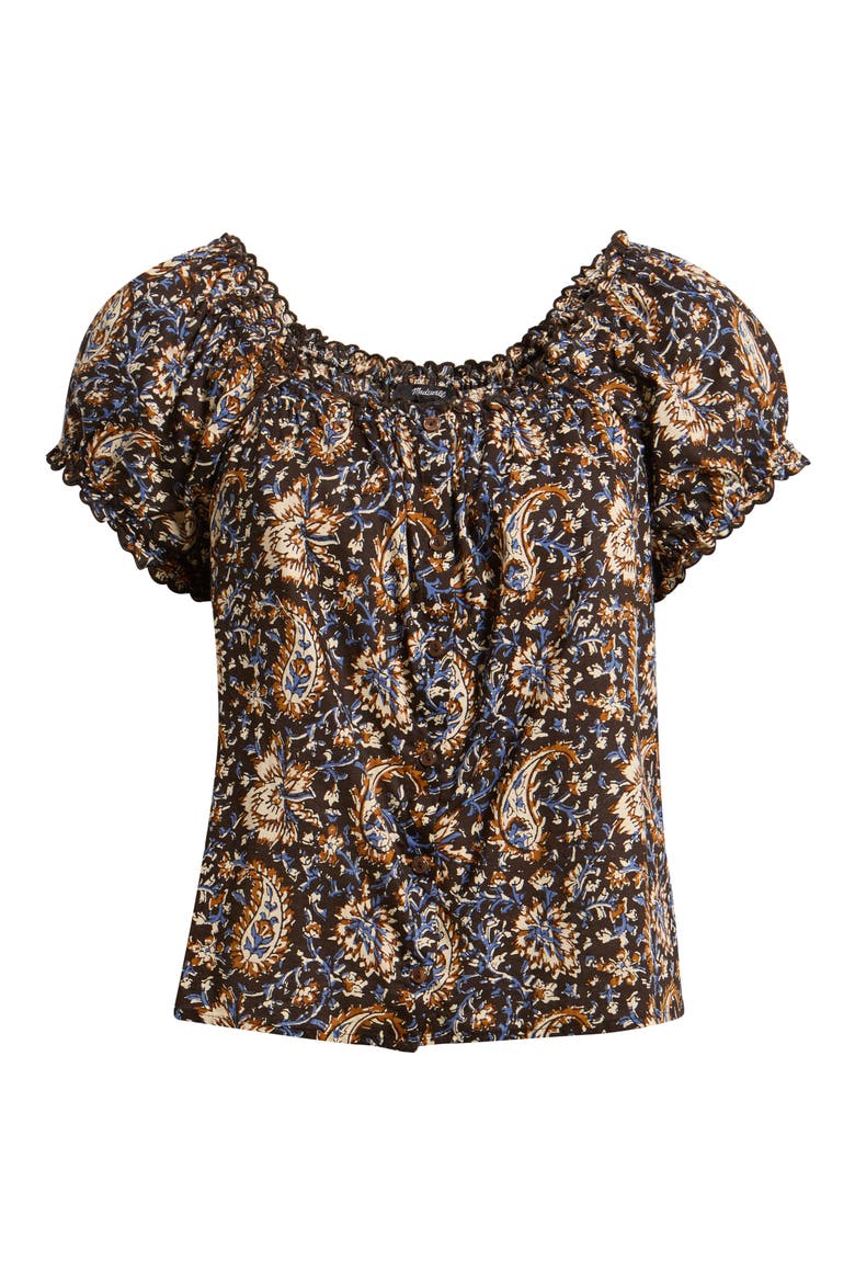 Paisley Cotton Top, Main, color, MOLASSES