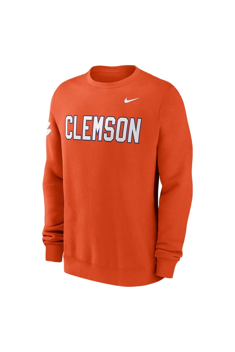 Men's Nike Orange Clemson Tigers 2026 Sideline Club Sweatshirt, Alternate, color, Orange