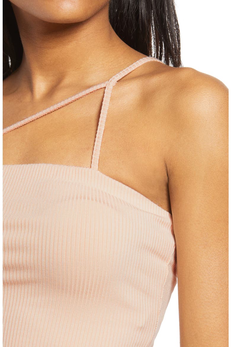 Saddle One-Shoulder Crop Top, Alternate, color, CREAM TAN