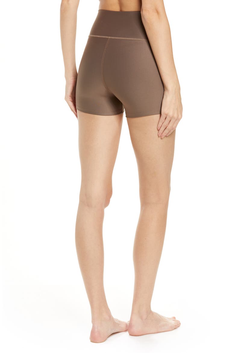 Airlift High Waist Shorts, Alternate, color, HOT COCOA