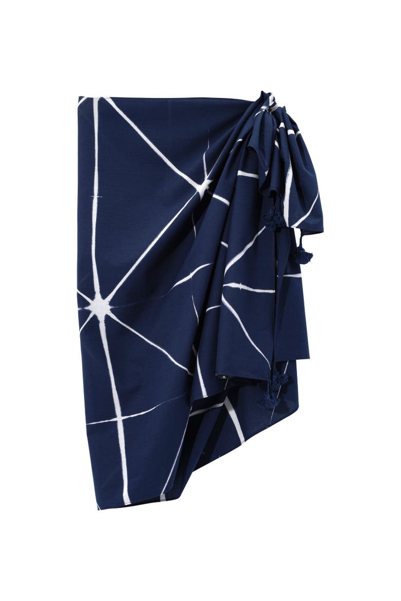 Shibori Sarong And Bag, Main, color, Indigo