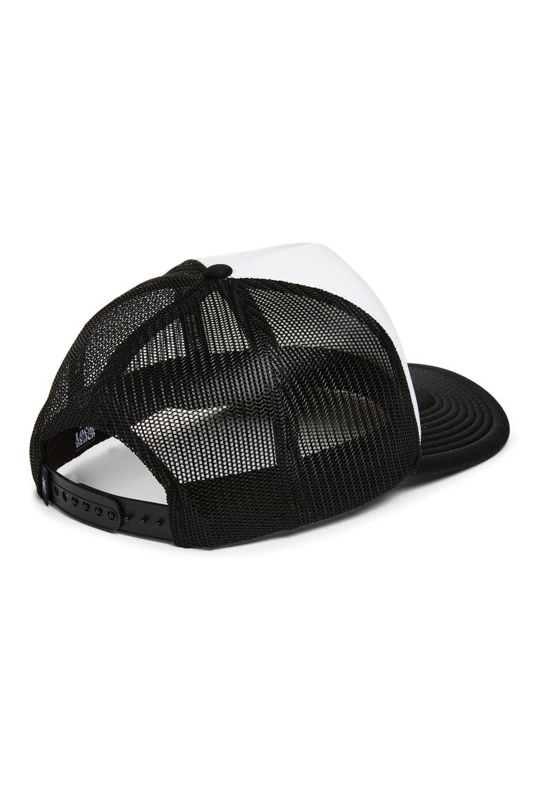 Somebody's Problem Trucker Hat, Alternate, color, BLACK/ WHITE