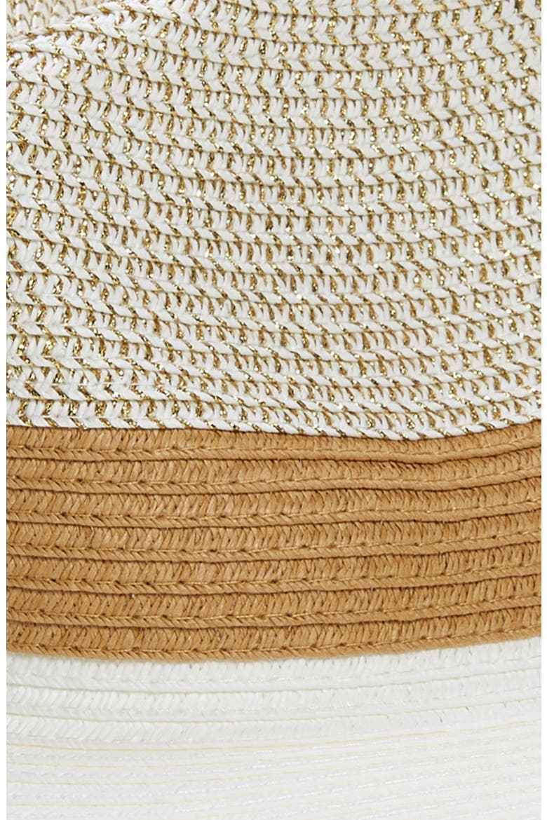 Colorblock Straw Hat, Alternate, color, WHITE