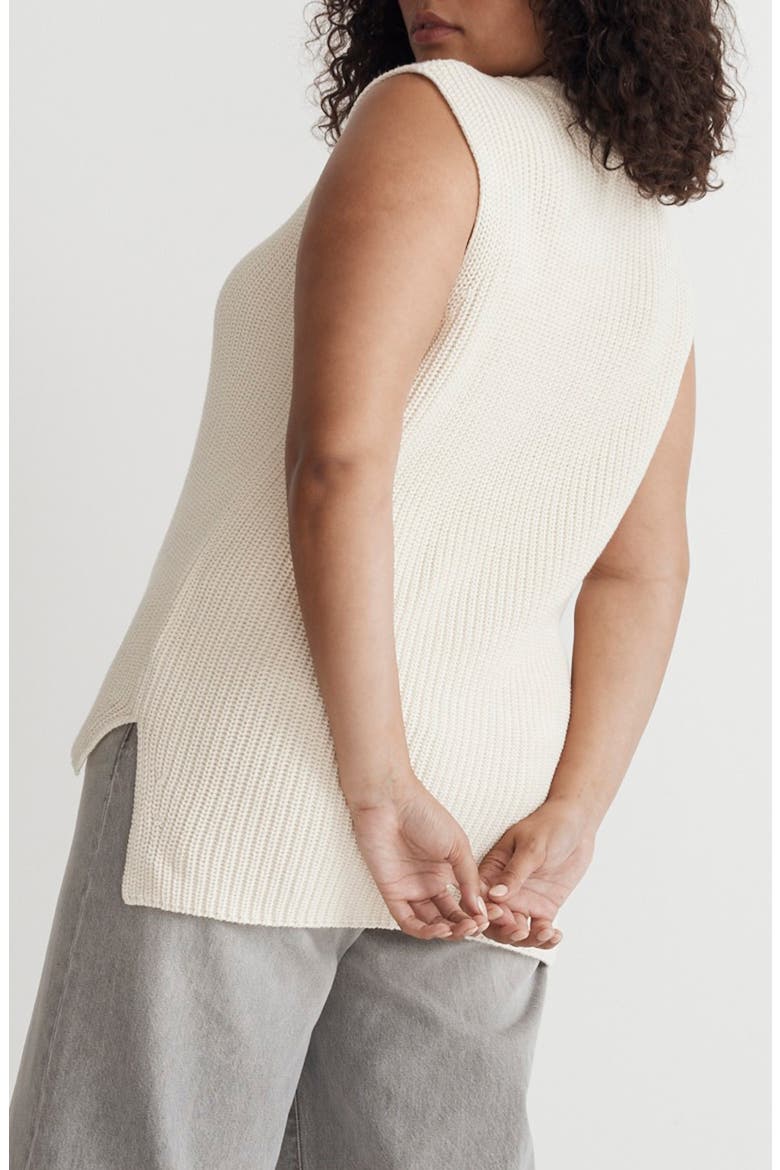 Ribbed Long Sweater Vest, Alternate, color, ANTIQUE CREAM