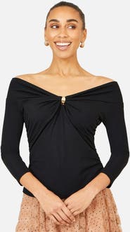 Yumi Bardot Long Sleeve Jersey Top