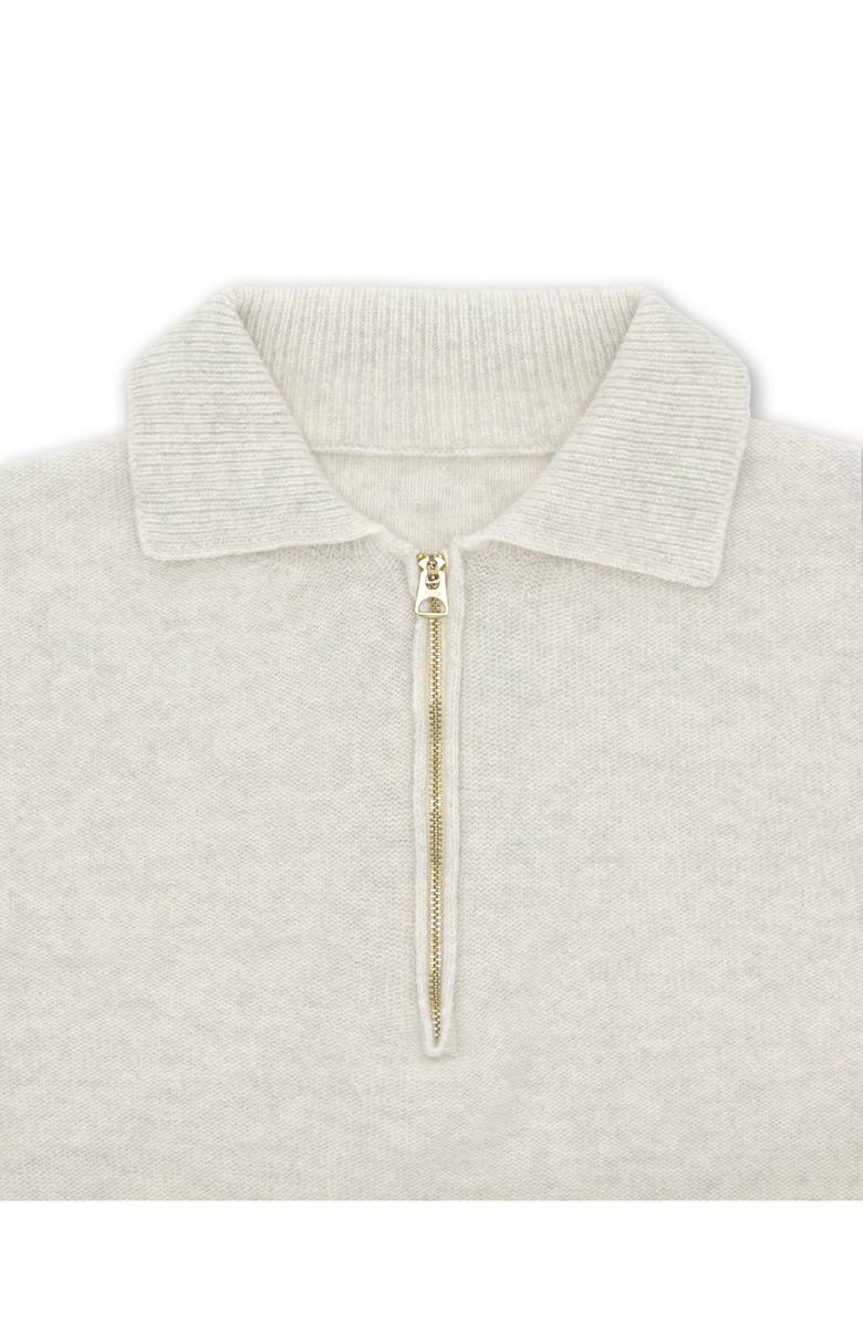 Fortela Yale Wool Sweater with Collar and Zip, Alternate, color, Melange Grey