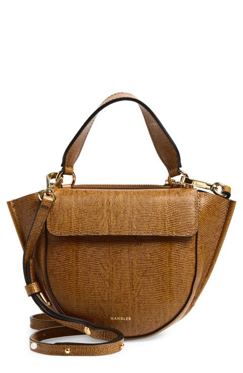 Hortensia Lizard Embossed Leather Handbag