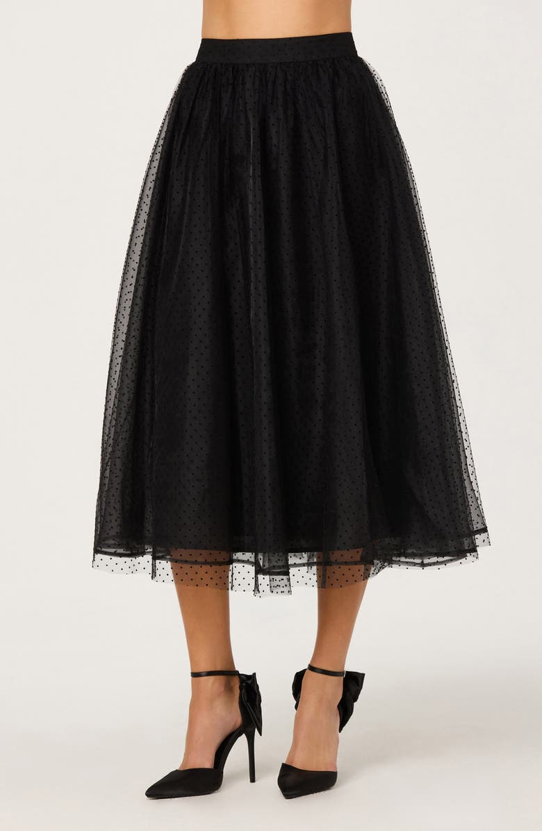 ASTR the Label Lela Tulle Skirt, Main, color, Black