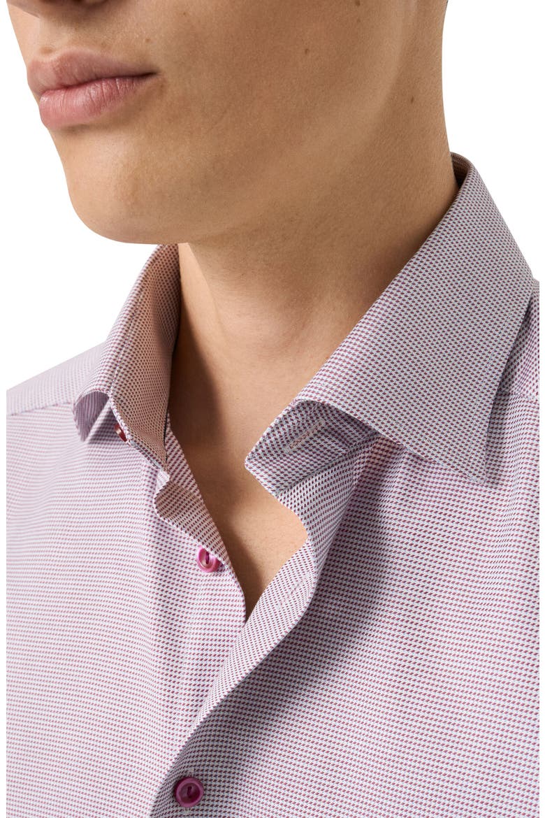 Slim Fit Houndstooth Button-Up Shirt, Alternate, color, MEDIUM RED