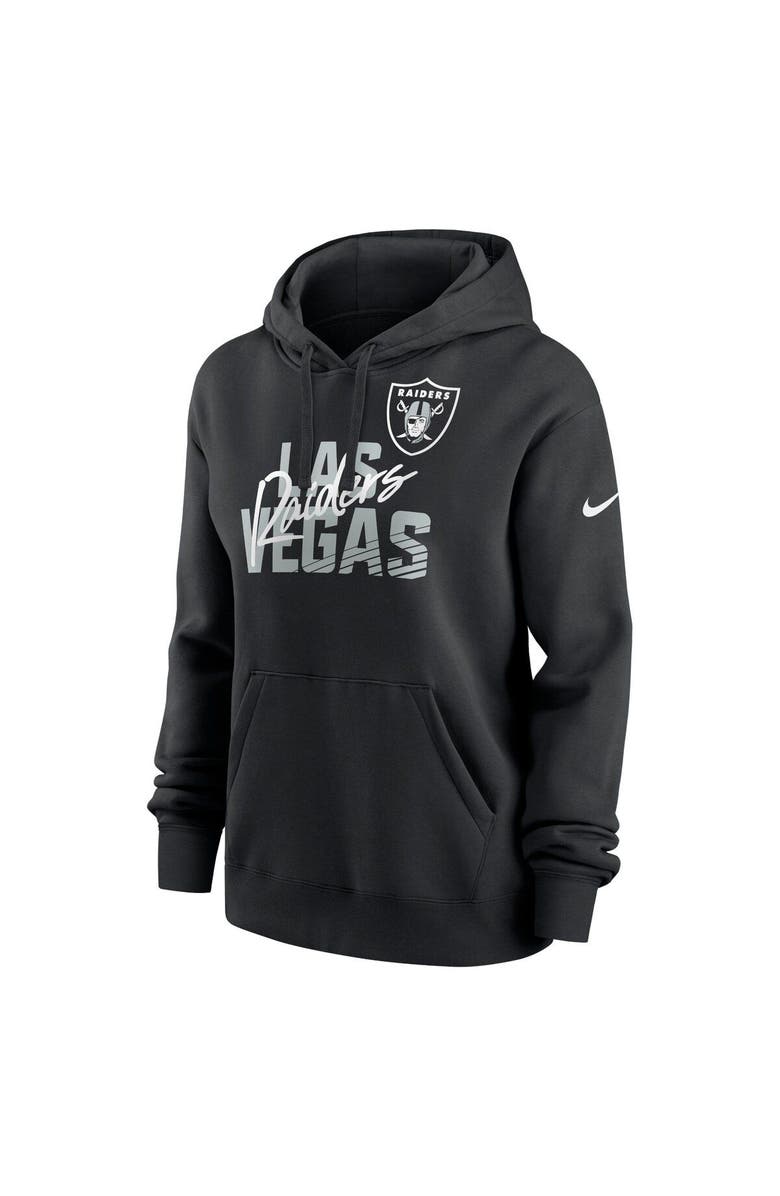Nike Women's Nike Black Las Vegas Raiders Wordmark Club Fleece Pullover Hoodie, Alternate, color, Black