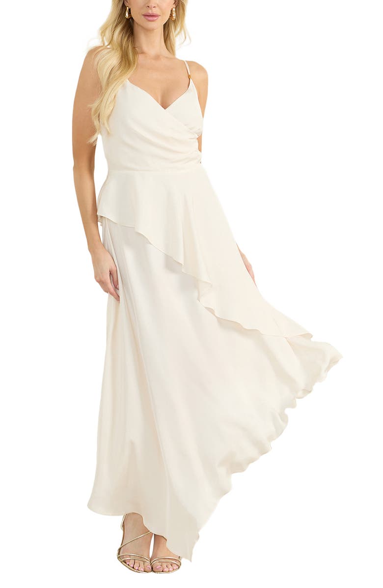 Marciano Giselle Asymmetric Maxi Dress, Main, color, Beige