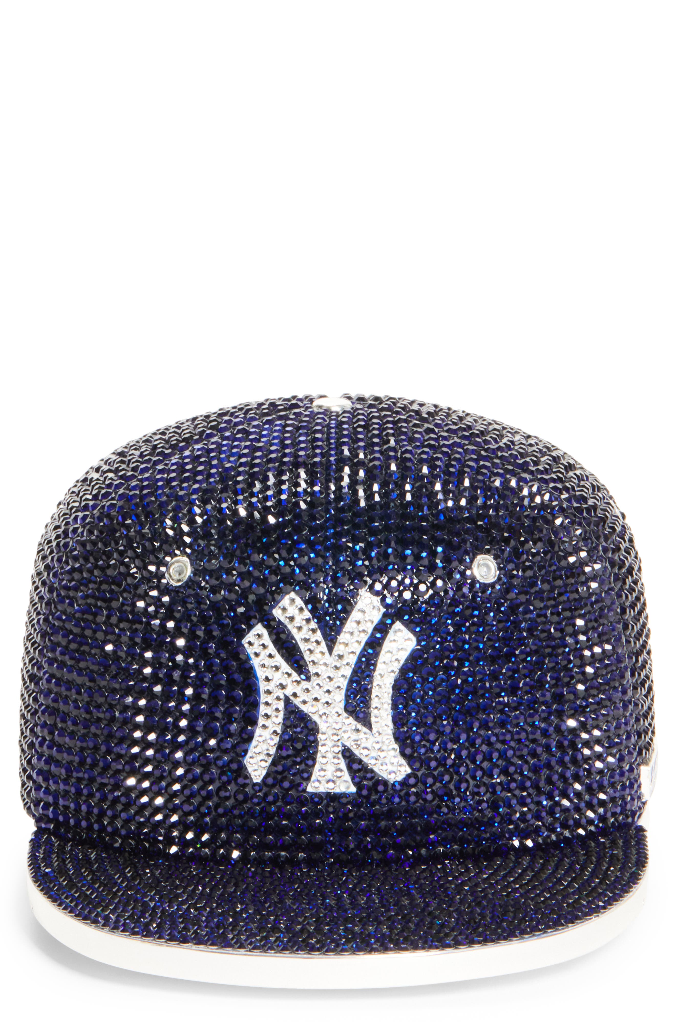 JUDITH LEIBER COUTURE MLB<sup>™</sup> New York Yankees Baseball Cap Clutch, Main, color, Silver Dark Indigo Multi