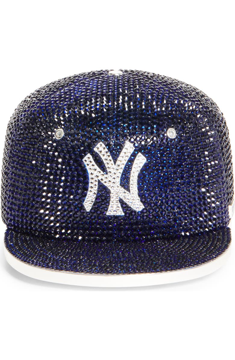 JUDITH LEIBER COUTURE MLB<sup>™</sup> New York Yankees Baseball Cap Clutch, Main, color, Silver Dark Indigo Multi