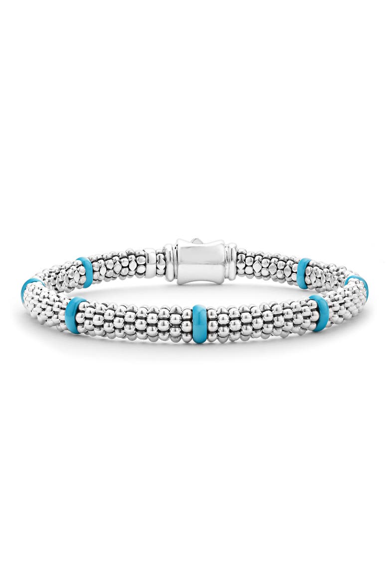 Blue Caviar Ceramic Station Bracelet, Main, color, BLUE