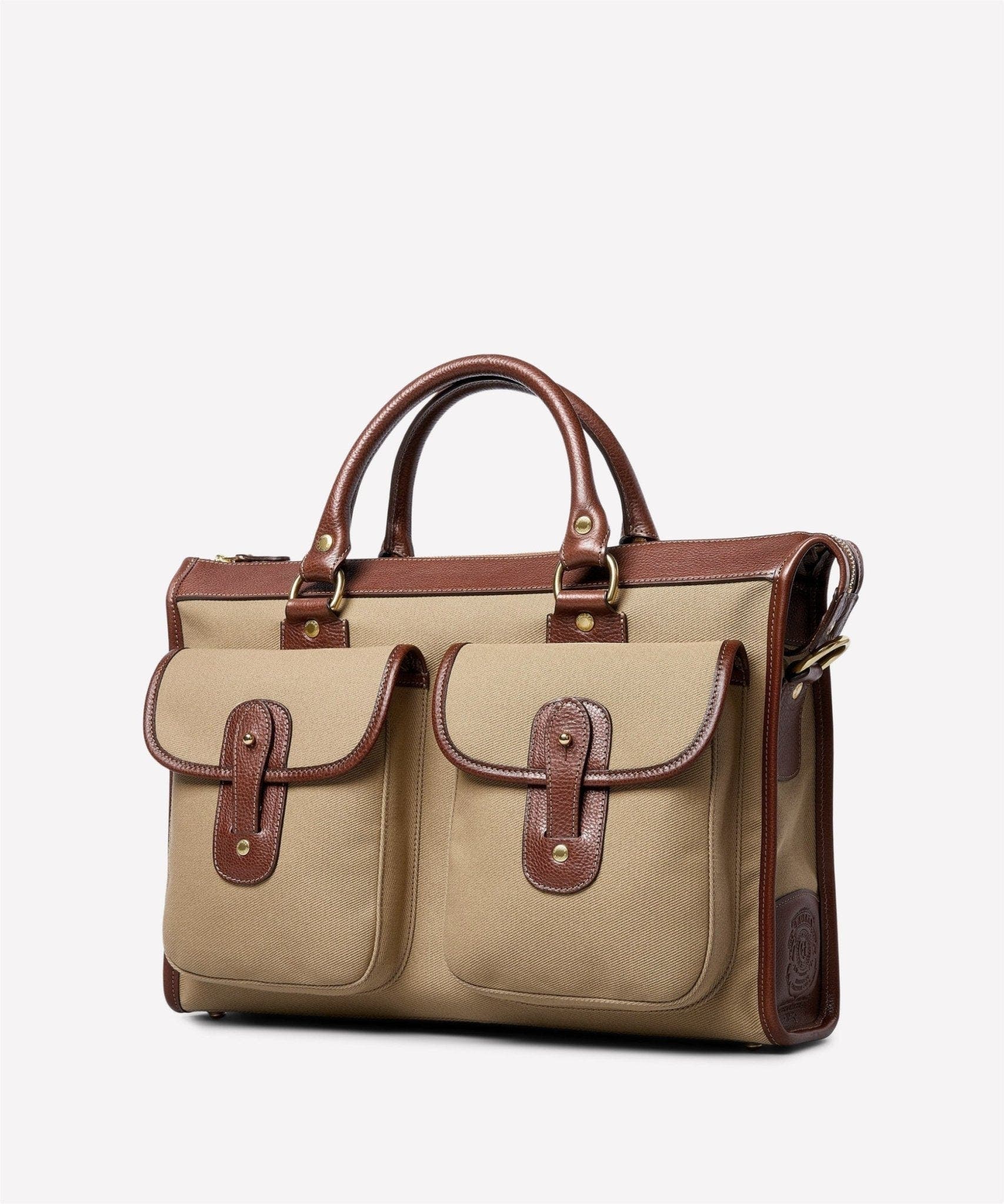 Examiner No. 5, Alternate, color, Khaki Twill / Vintage Chestnut