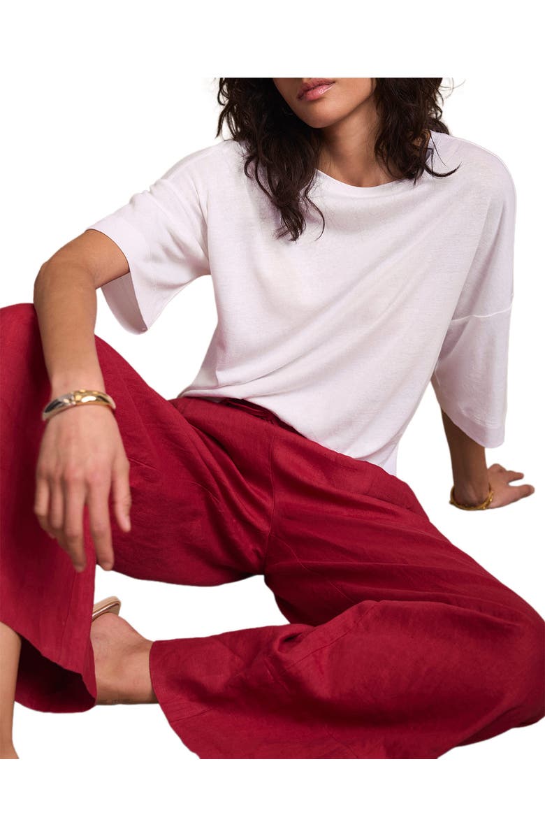 MINT VELVET Linen Blend Boxy T Shirt, Alternate, color, Ivory