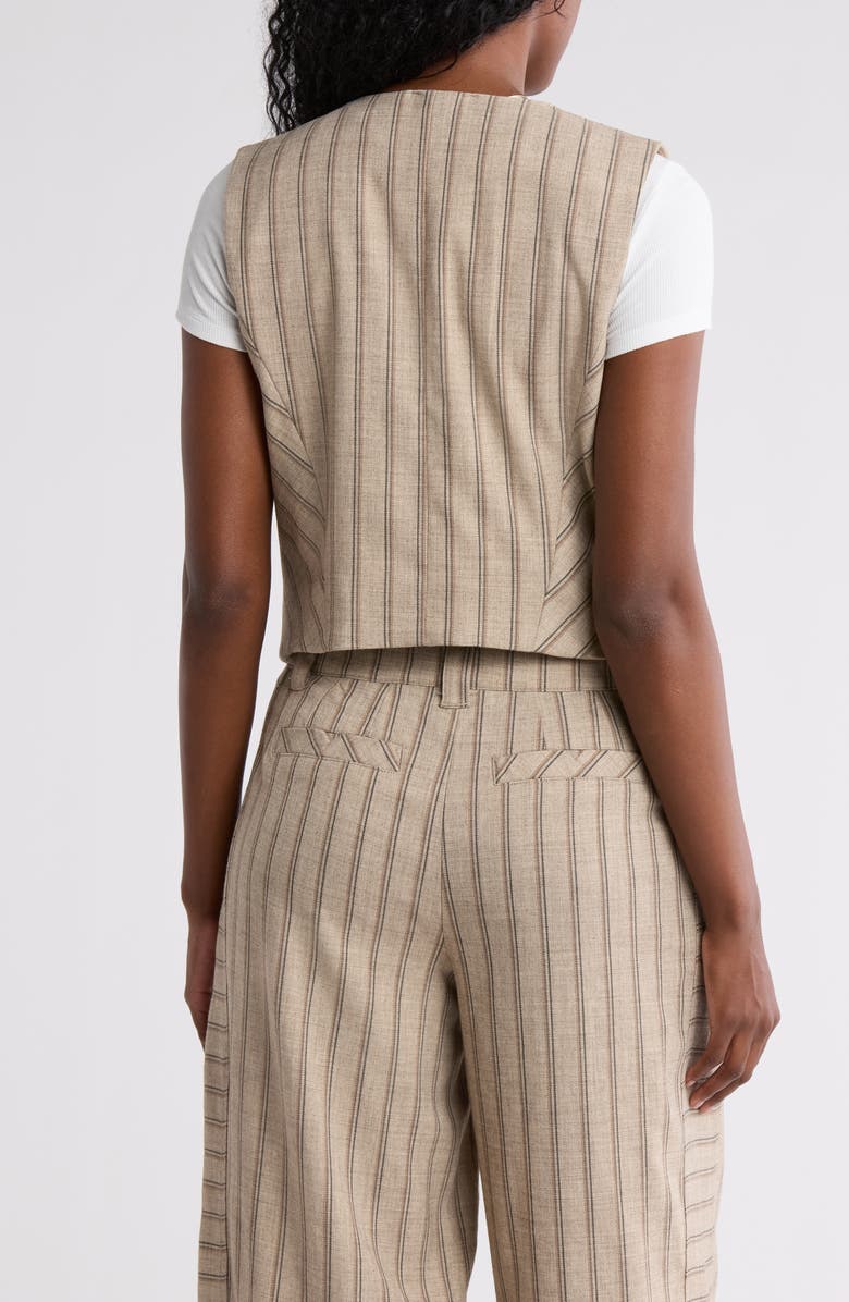 Democracy Stripe Button Vest, Alternate, color, Kahki Multi