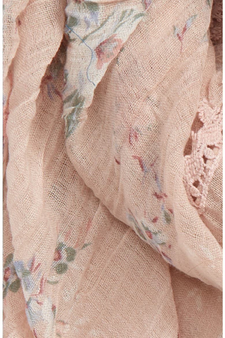 Print Gauze Scarf, Alternate, color, PINK FLORAL ARDOR