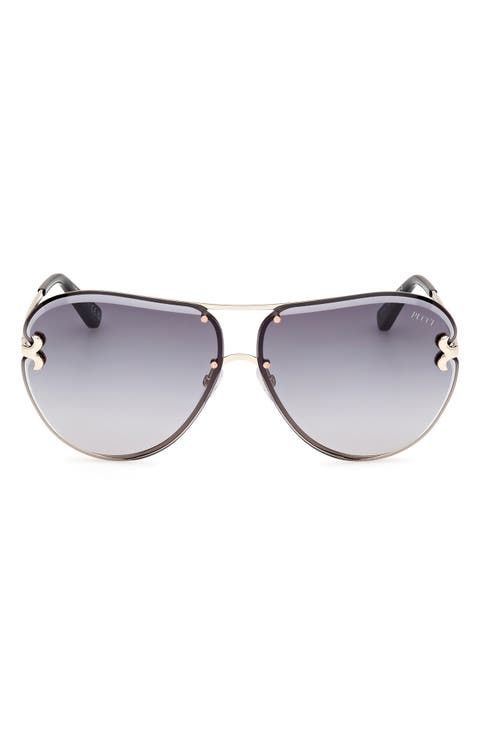 66mm Oversize Pilot Sunglasses