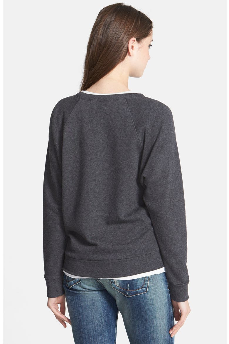 Dolman Sleeve Sequin & Jewel Embellished Sweatshirt, Alternate, color, CHARCOAL STAR EMBELLISHMENT