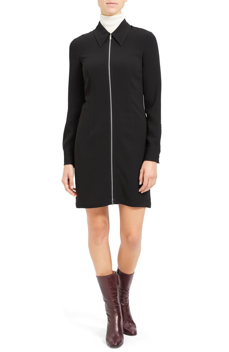 Theory Zip Front Long Sleeve Shirtdress, Main, color,