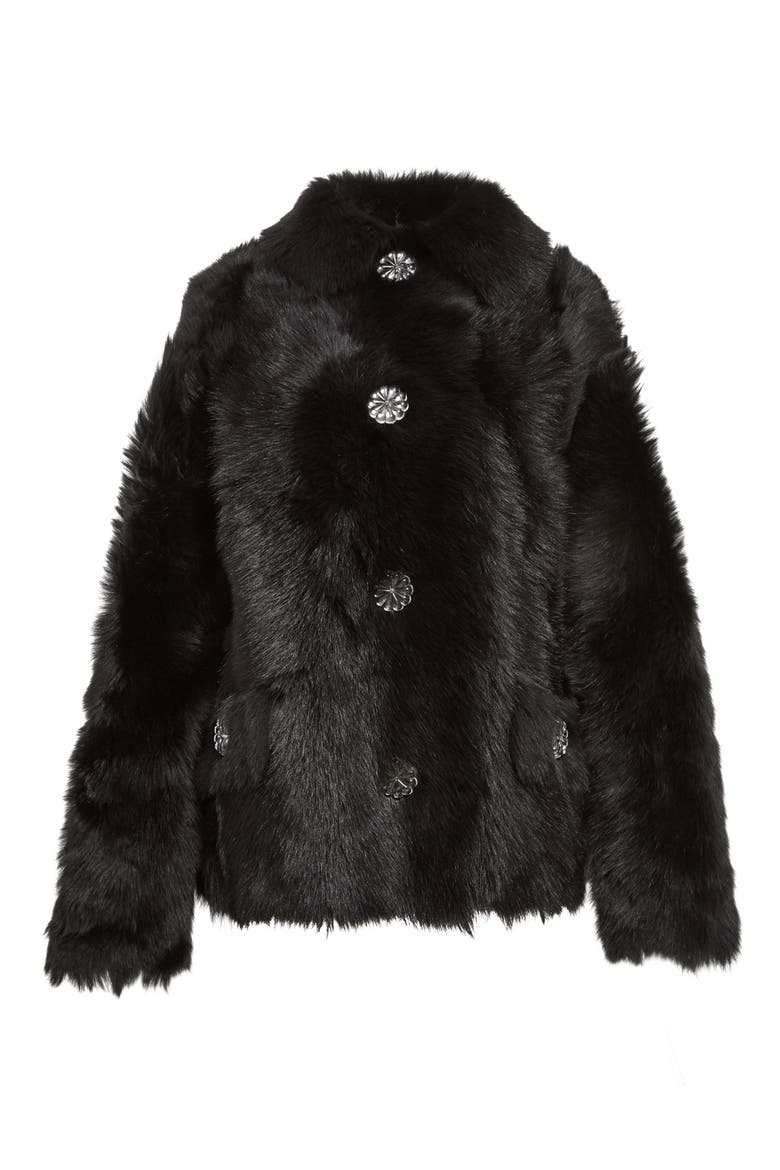Genuine Shearling Jacket, Alternate, color, BLACK