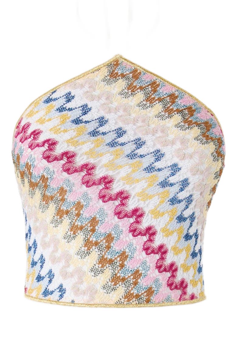 Missoni Lamé Viscose Lace Top With Halter Neckline, Alternate, color, Multicoloured