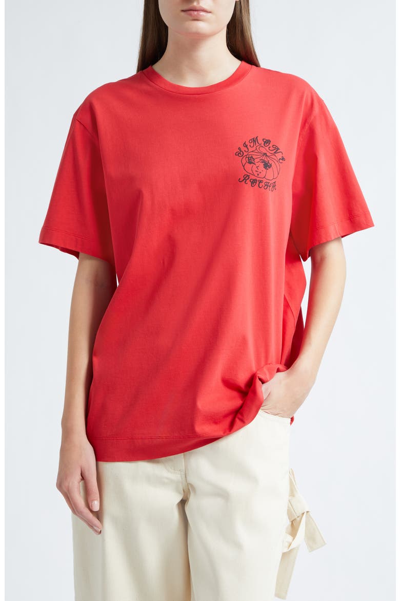 Dim Sum Logo Print T-Shirt, Main, color, RED/ BLACK
