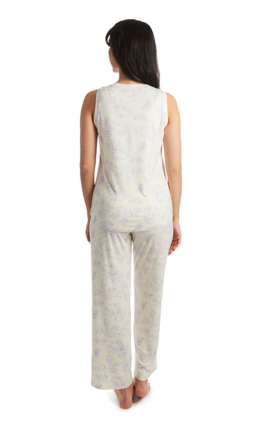 Everly Grey Women's Joy Tank & Pants Maternity/nursing Pajama Set In Gold
