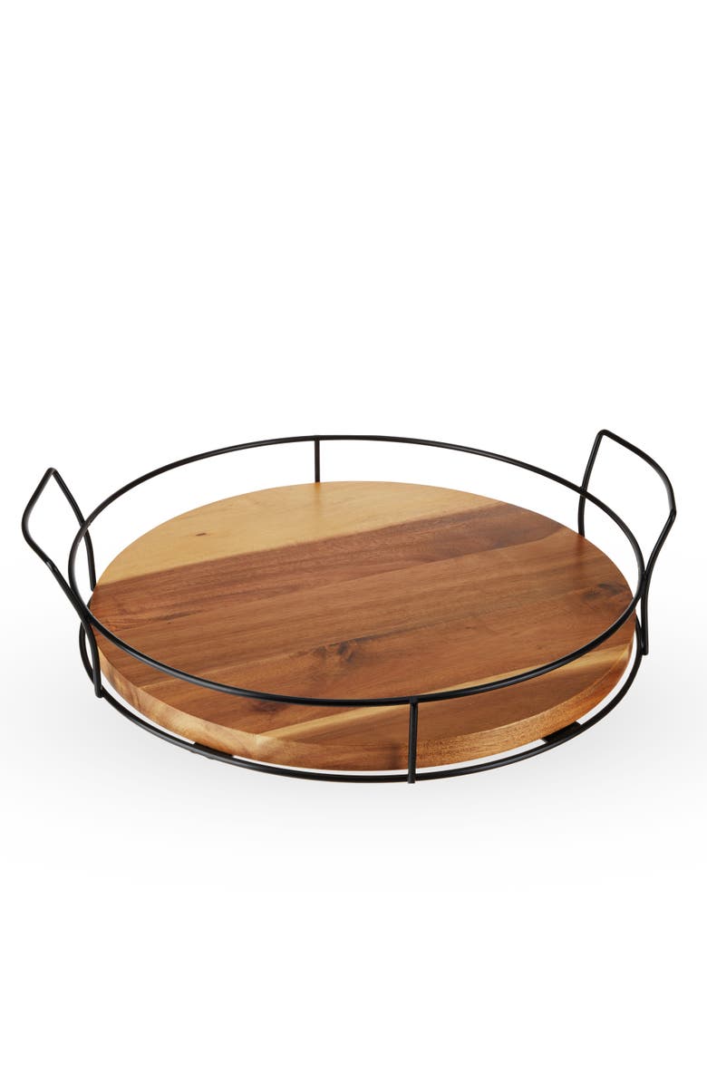 TWINE Modern Manor Acacia Cocktail Tray, Main, color, Brown