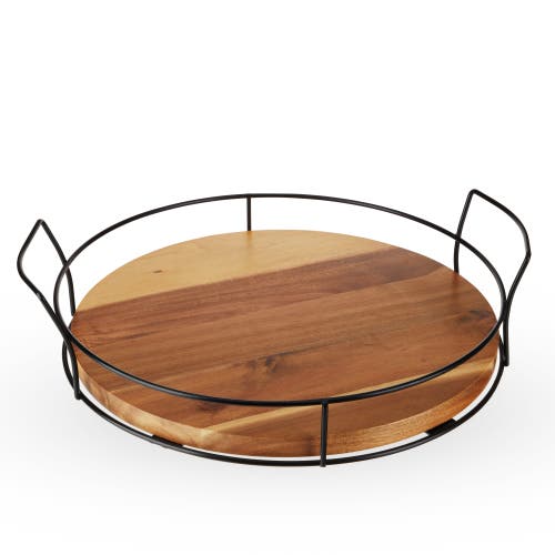 Twine Modern Manor Acacia Cocktail Tray In Brown