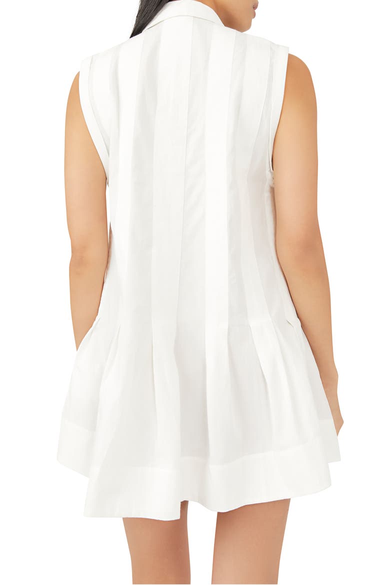 free-est Naomi Pleated Cotton Minidress, Alternate, color, IVORY