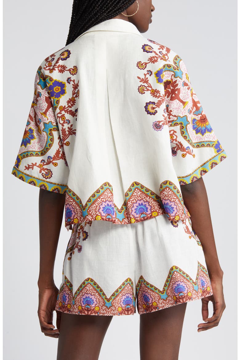 Jeni Cotton & Linen Button-Up Shirt, Alternate, color, LAGOS PRINT