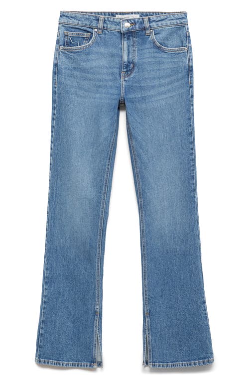 Shop Mango Elle Split Hem Flare Leg Jeans In Medium Blue