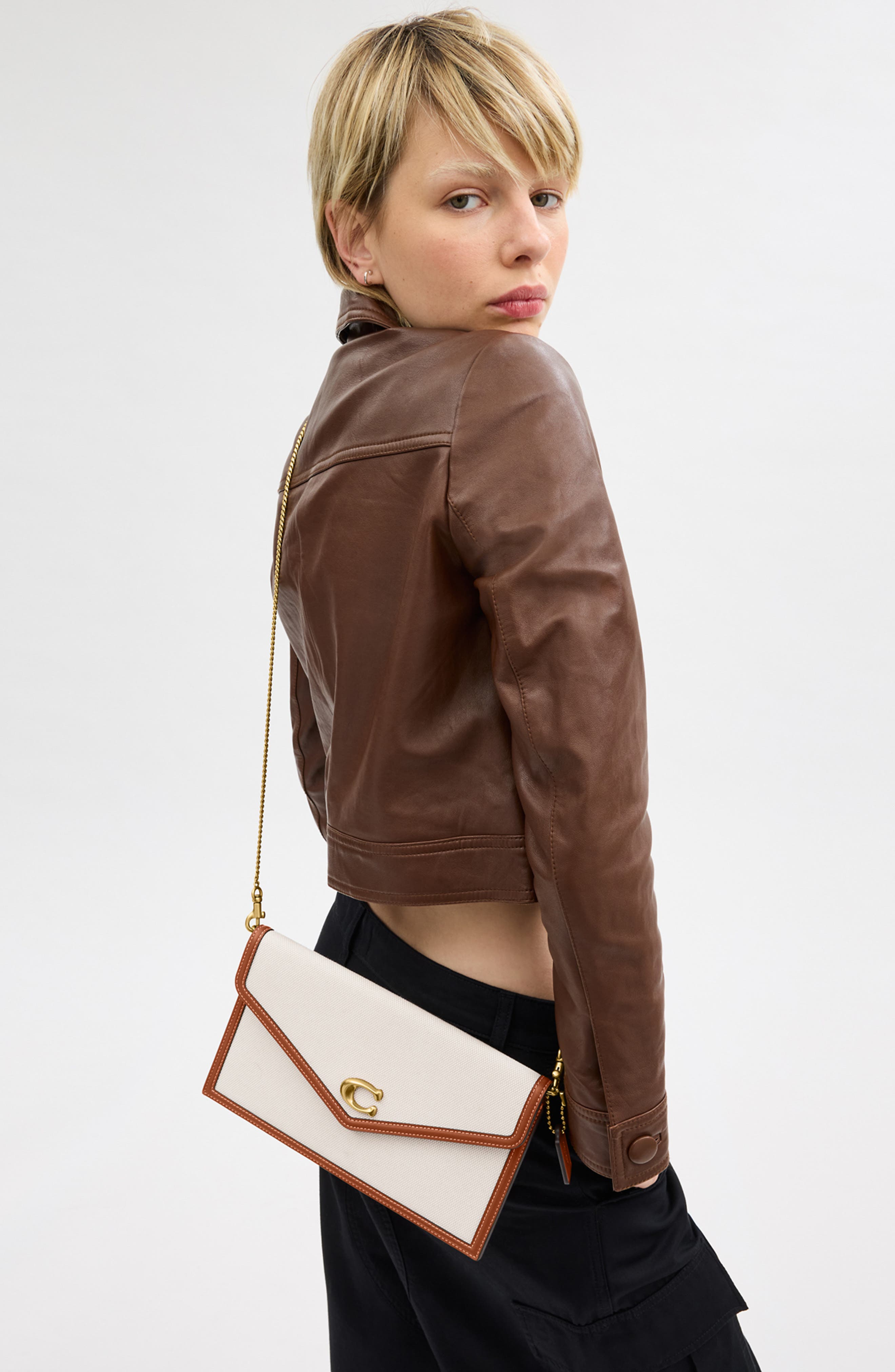 COACH Canvas Clutch, Alternate, color, 