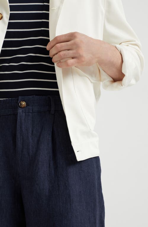 Brunello Cucinelli Linen Bermuda Shorts In Azure